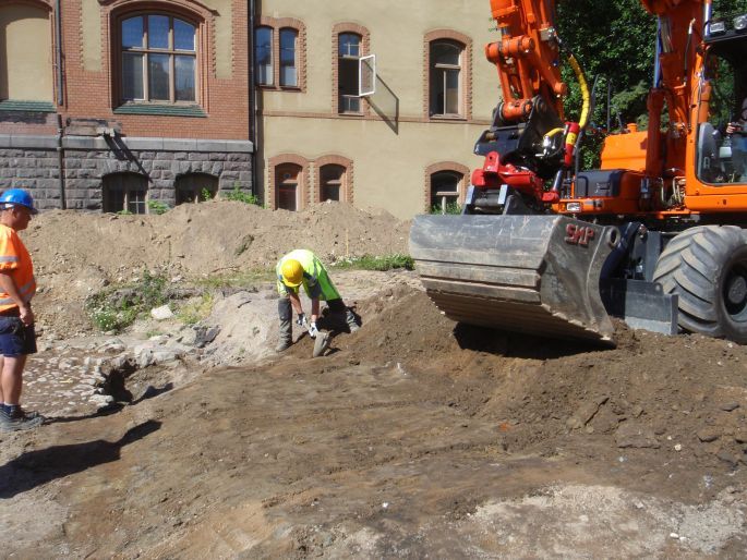 Schaktning pågår