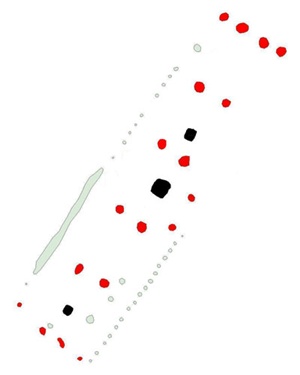 Fig 1. Planen visar en preliminär tolkning av hus 30.
