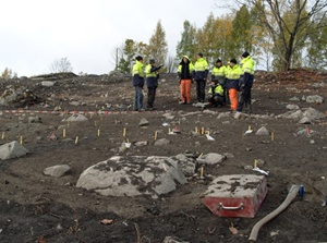 Fredagsmöte med arkeologerma. Foto: Ingela Spijkerman.