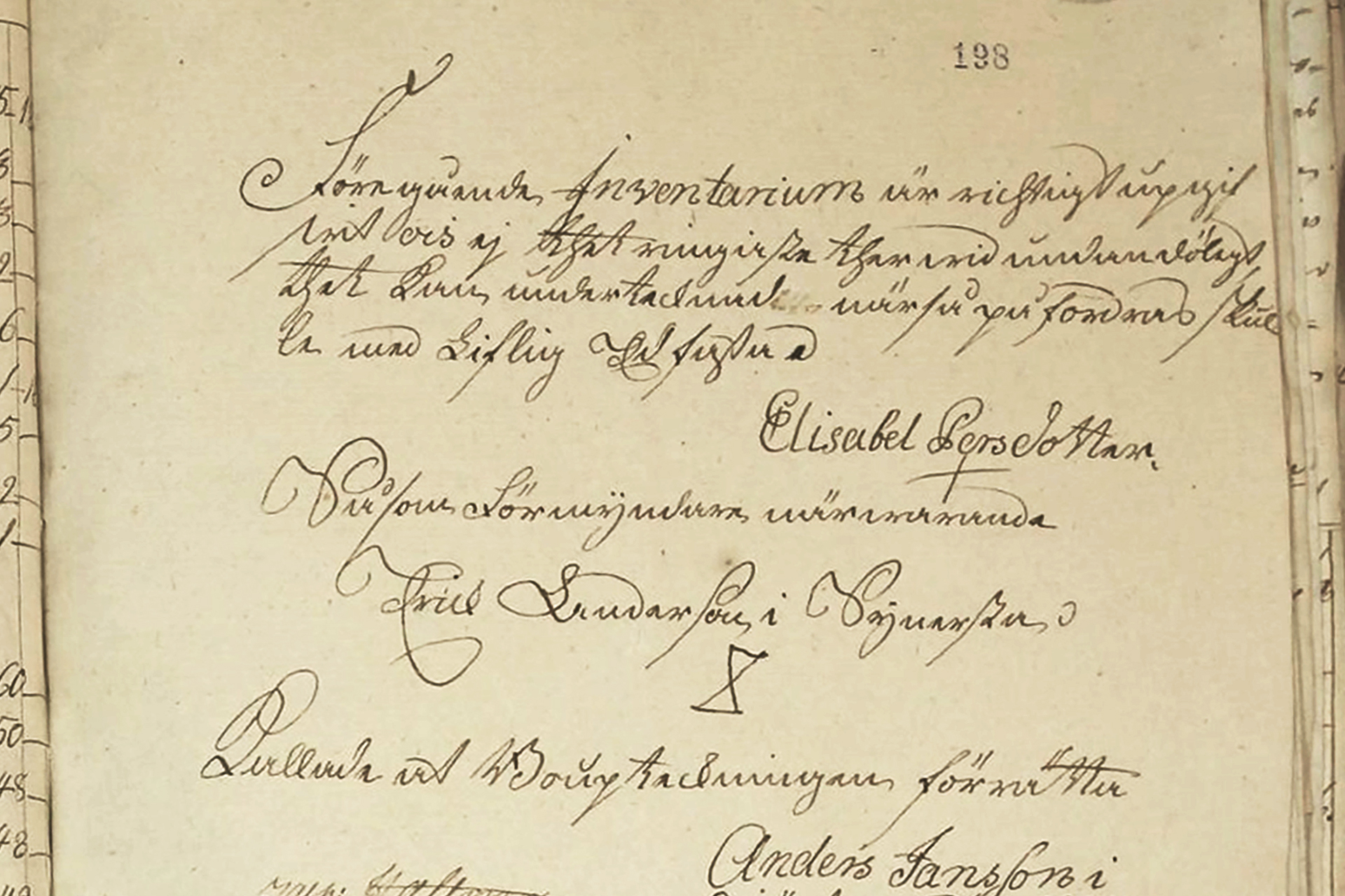 Elisabeth Persdotter bouppteckning Vallentuna häradsrätt AB FII 1 1699 1770 s. 196 Arkiv digital